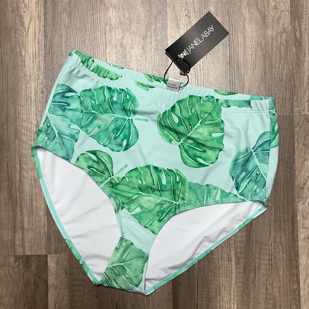 Janelabay Green High Waisted Bathing Suit Bottoms